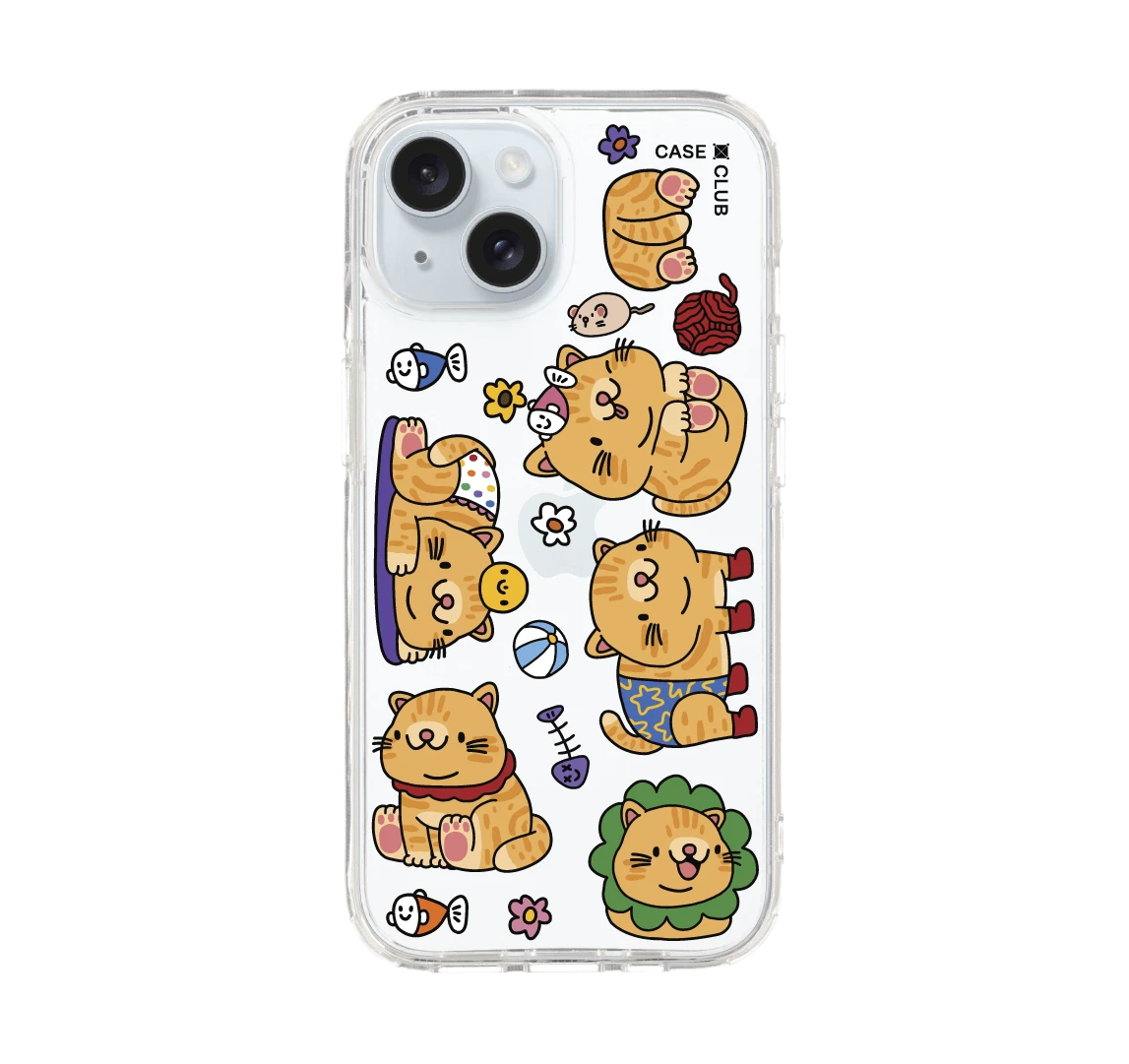 เคสใส iphone 15 สติ๊กเกอร์น้องแมว